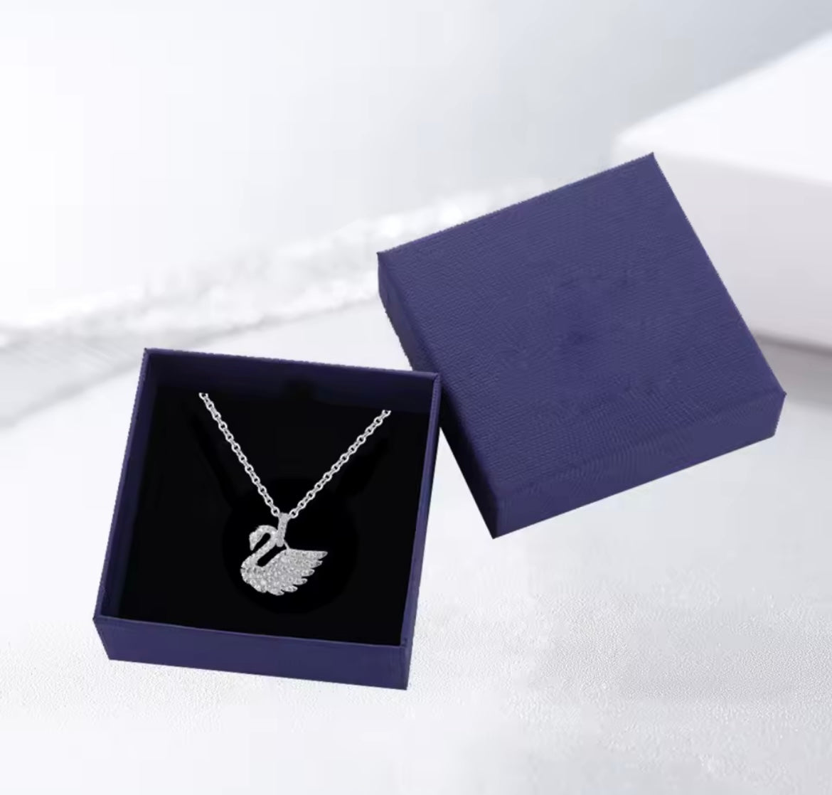 925 Sterling silver swan zircon necklace