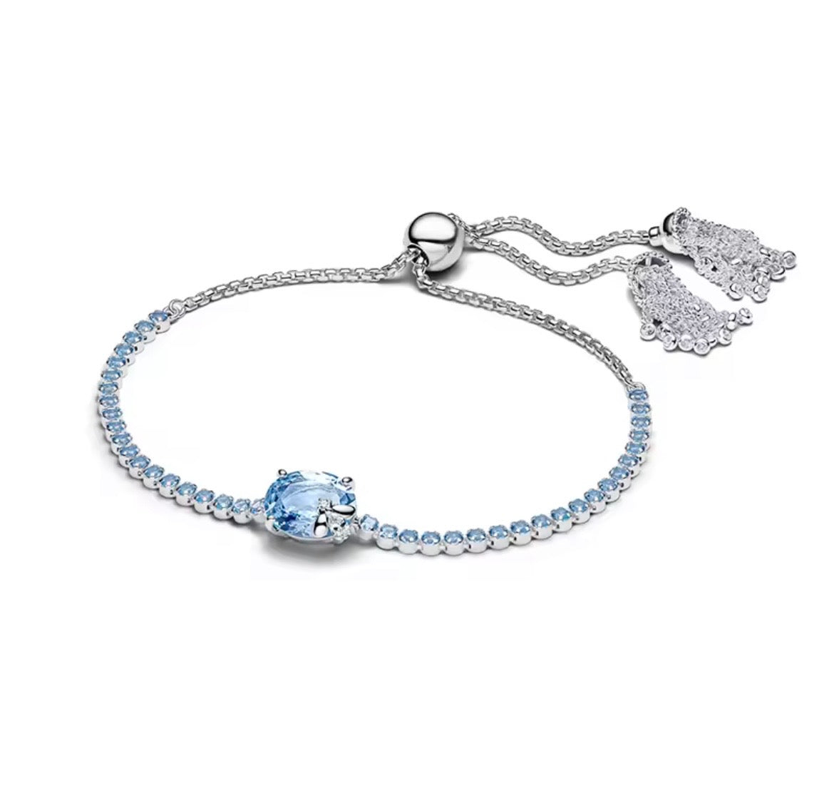 925 Sterling silver blue bee adjustable bracelet