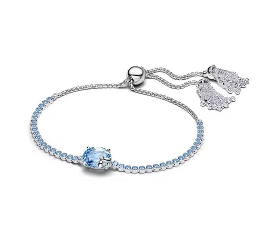 925 Sterling silver blue bee adjustable bracelet