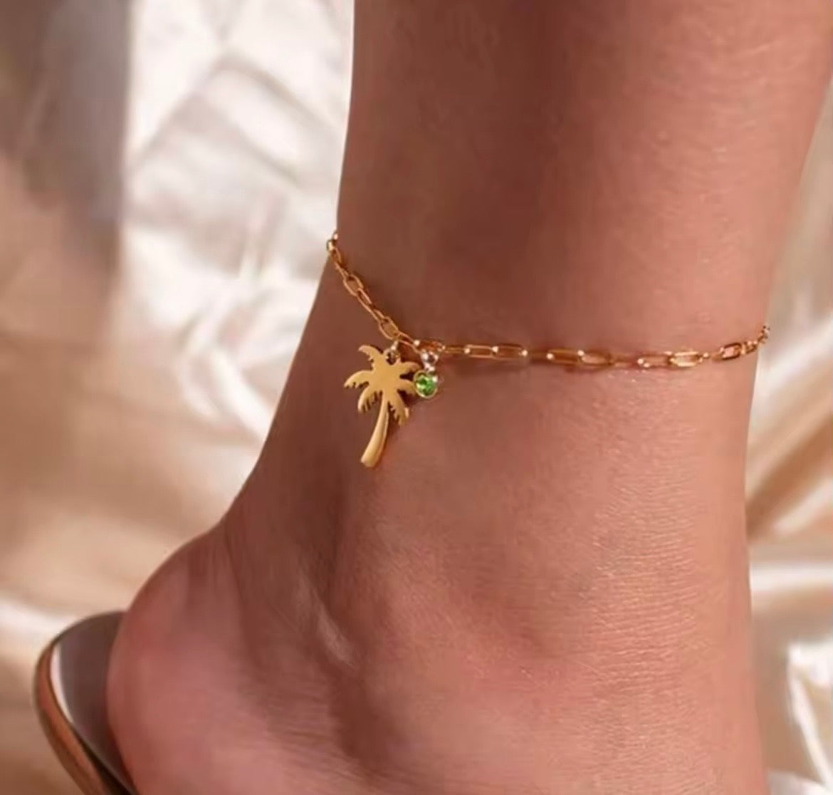 Stainless steel Coconut Palm Tree anklet