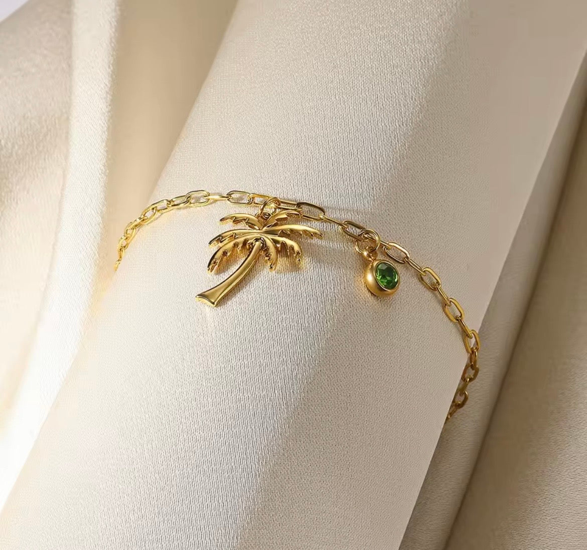 Stainless steel Coconut Palm Tree anklet