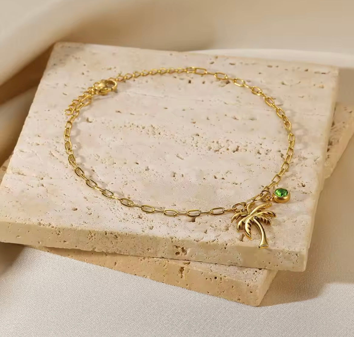 Stainless steel Coconut Palm Tree anklet