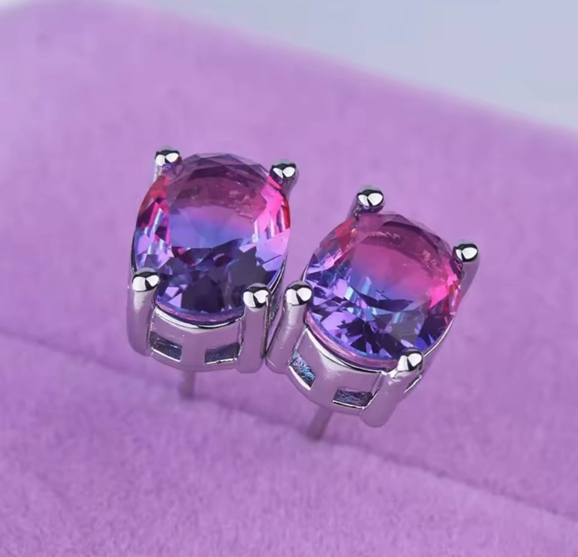 925 Sterling Silver Colorful Gemstone Earrings