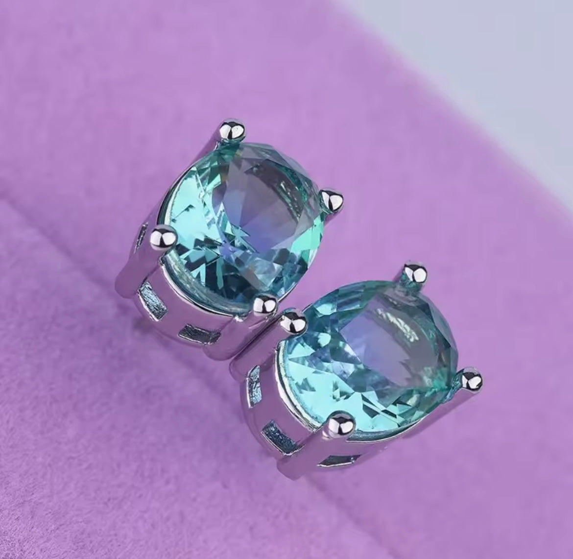 925 Sterling Silver Colorful Gemstone Earrings