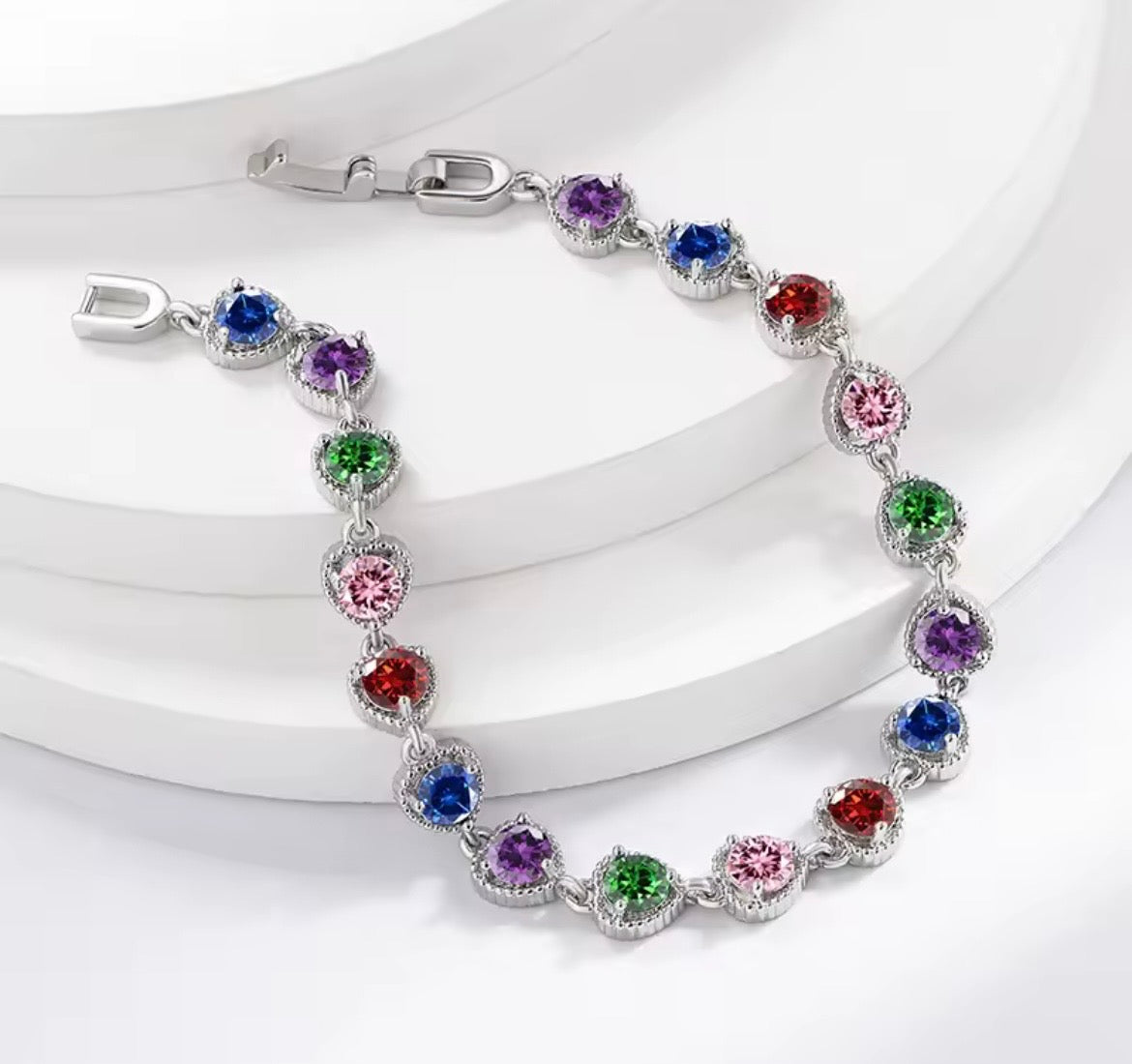 925 Sterling silver colourful bracelet