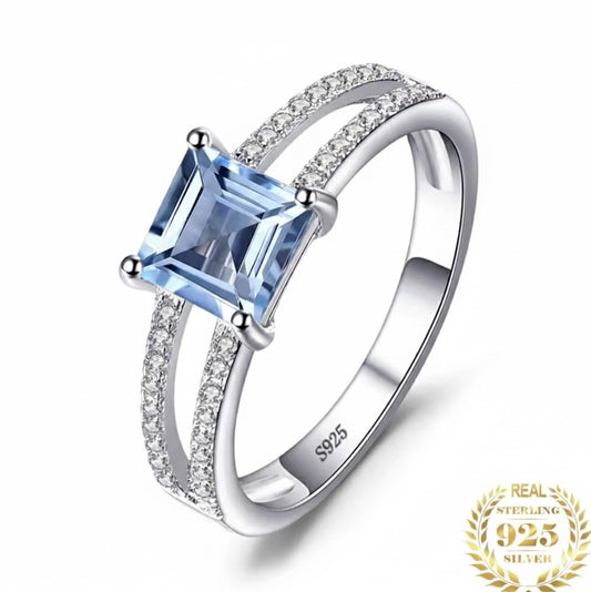 925 Sterling Silver Sky Blue Topaz Ring