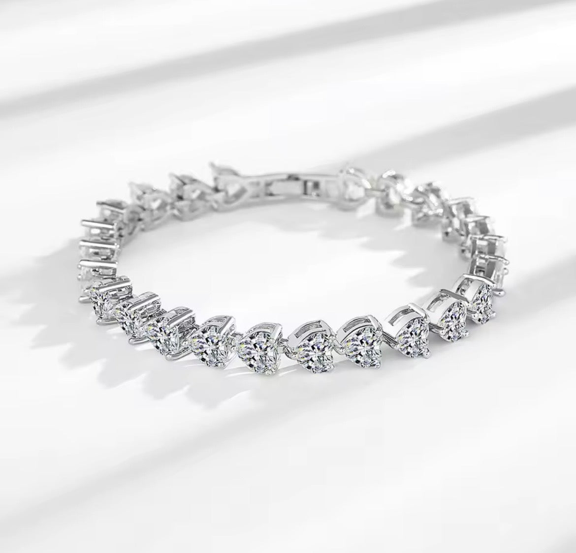 925 Sterling silver heart bracelet