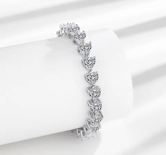 925 Sterling silver heart bracelet