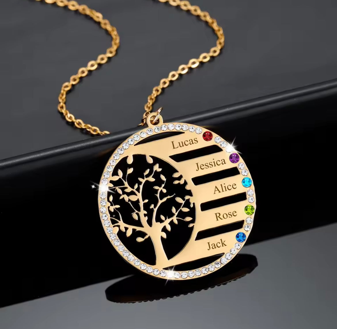 Stainless Steel Personalised Family Tree Necklace