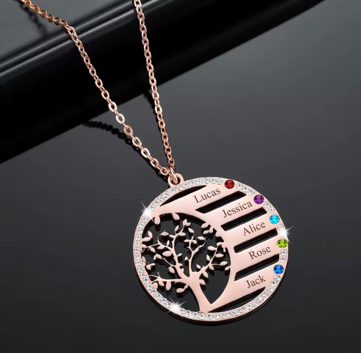 Stainless Steel Personalised Family Tree Necklace