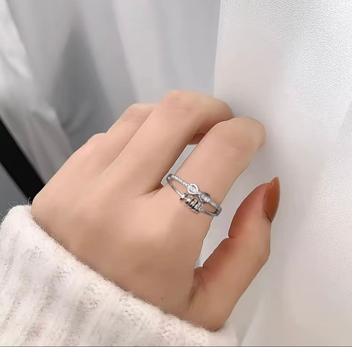 925 Sterling silver infinity Anxiety Ring