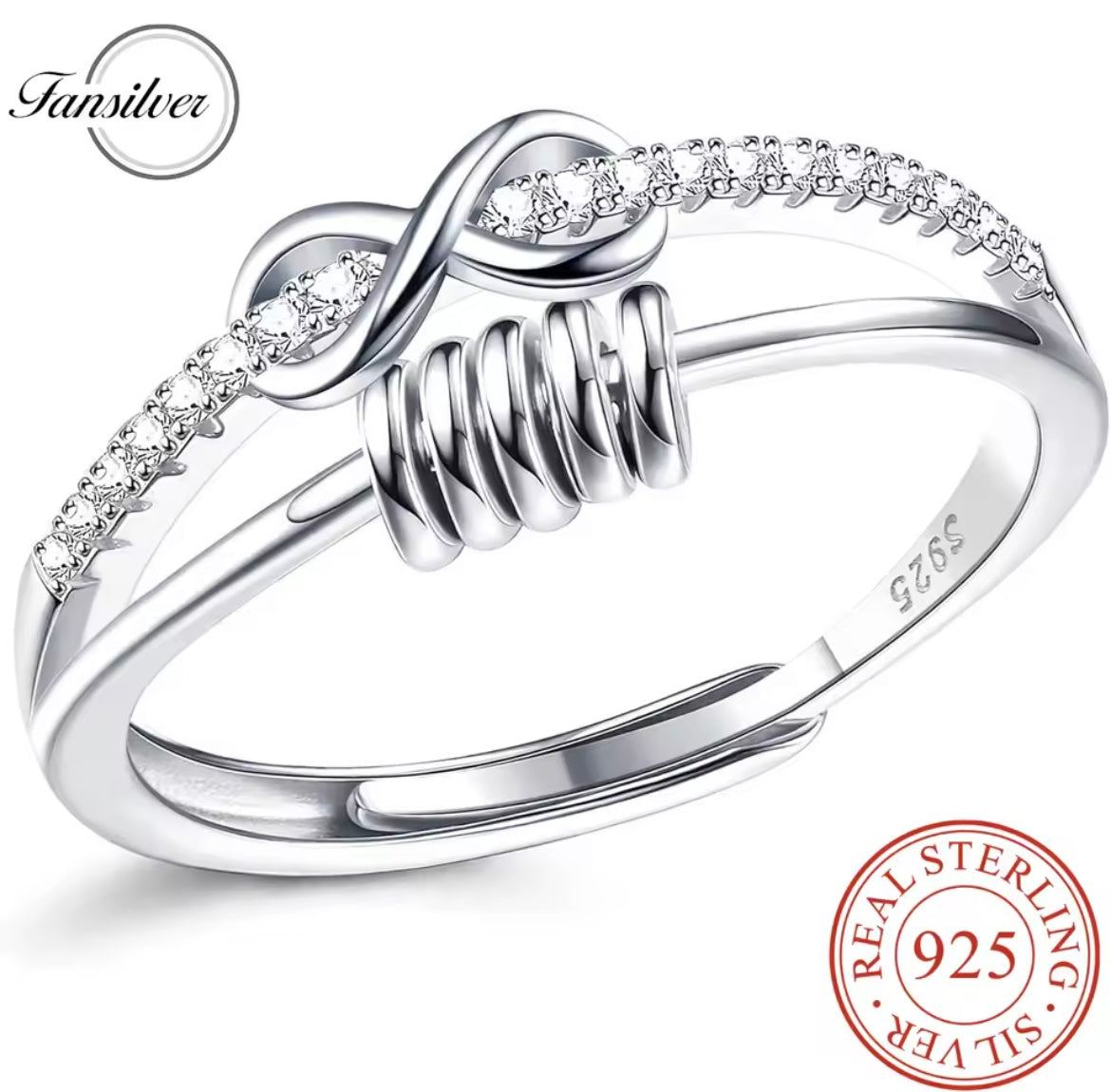 925 Sterling silver infinity Anxiety Ring