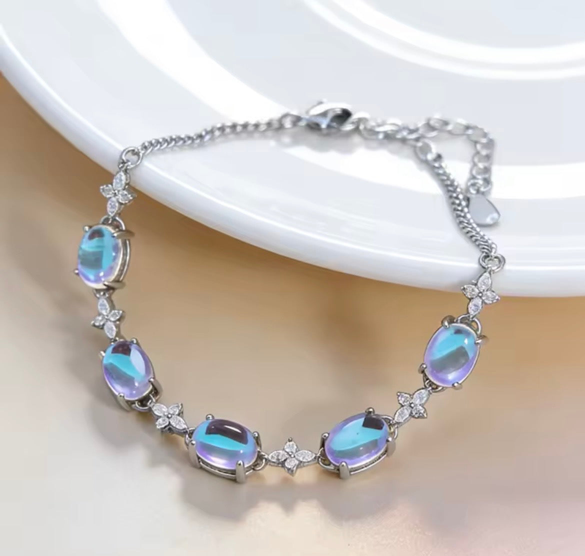 925 Sterling silver moonstone bracelet
