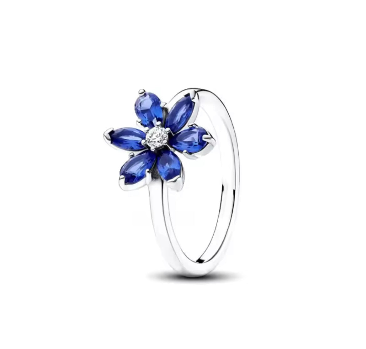 925 Sterling Silver Blue Flower Jewellery Set
