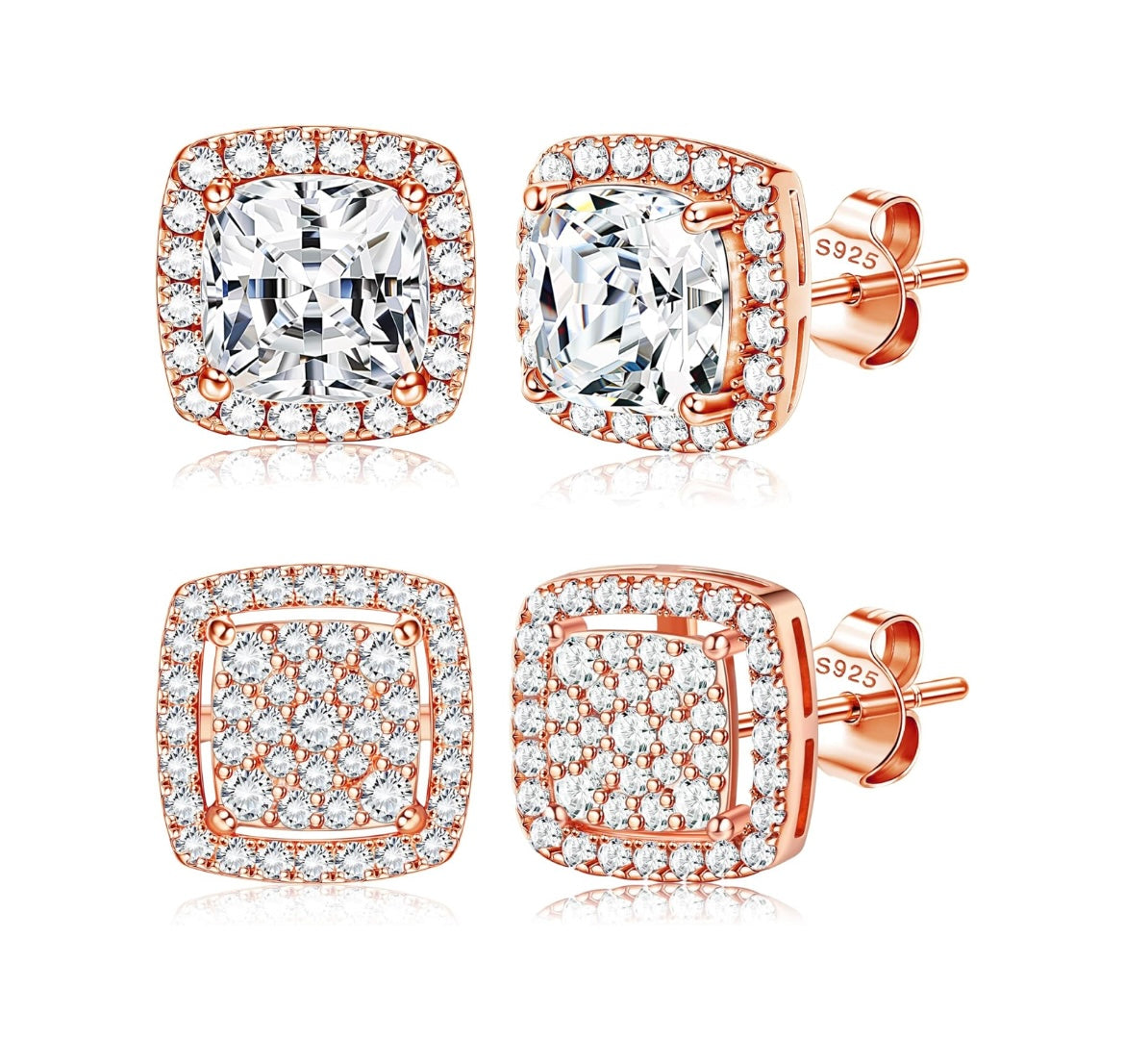 925 Sterling Silver Square Stud Earrings