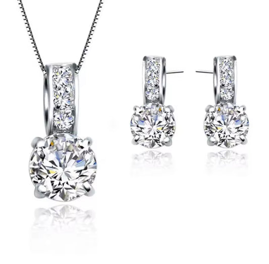 925 Sterling Silver Bridal Jewellery Set