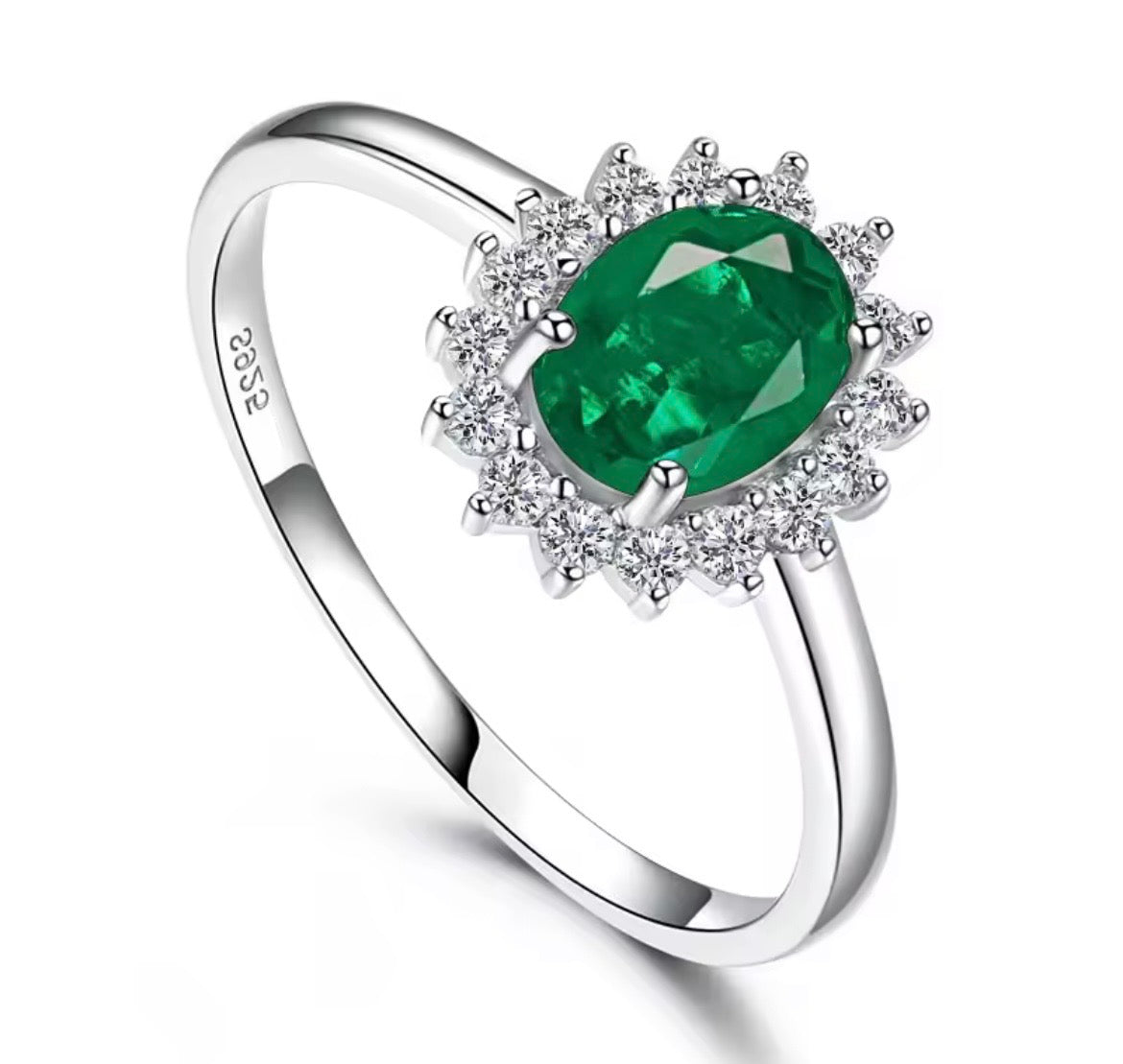 925 Sterling silver Princess Diana gemstone rings