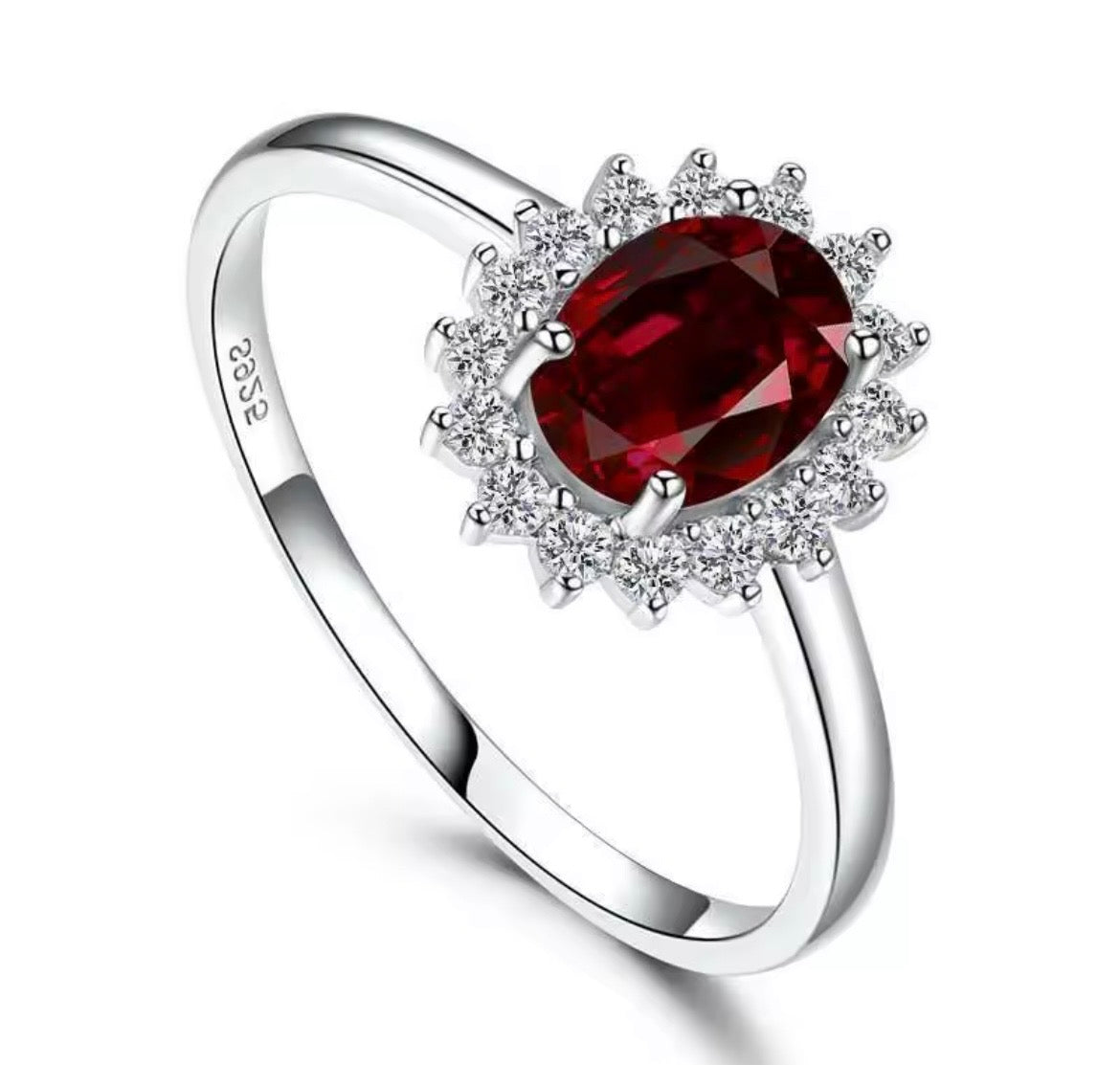 925 Sterling silver Princess Diana gemstone rings