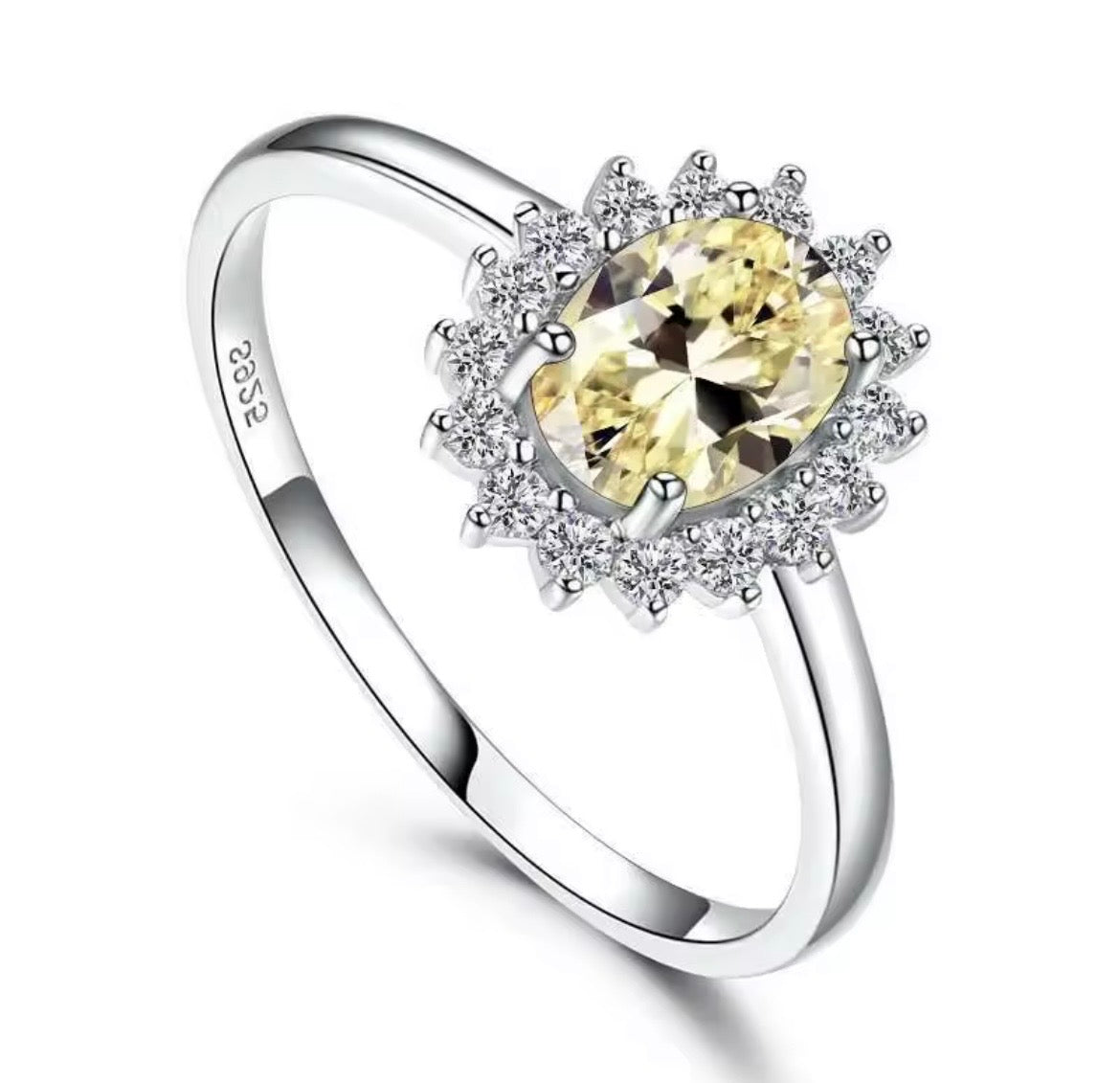 925 Sterling silver Princess Diana gemstone rings