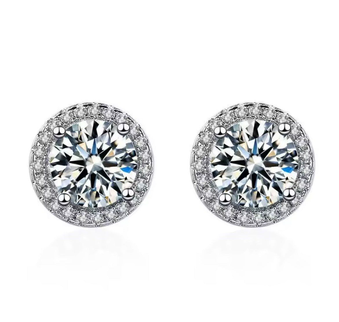 925 Sterling silver luxury gemstone stud earrings