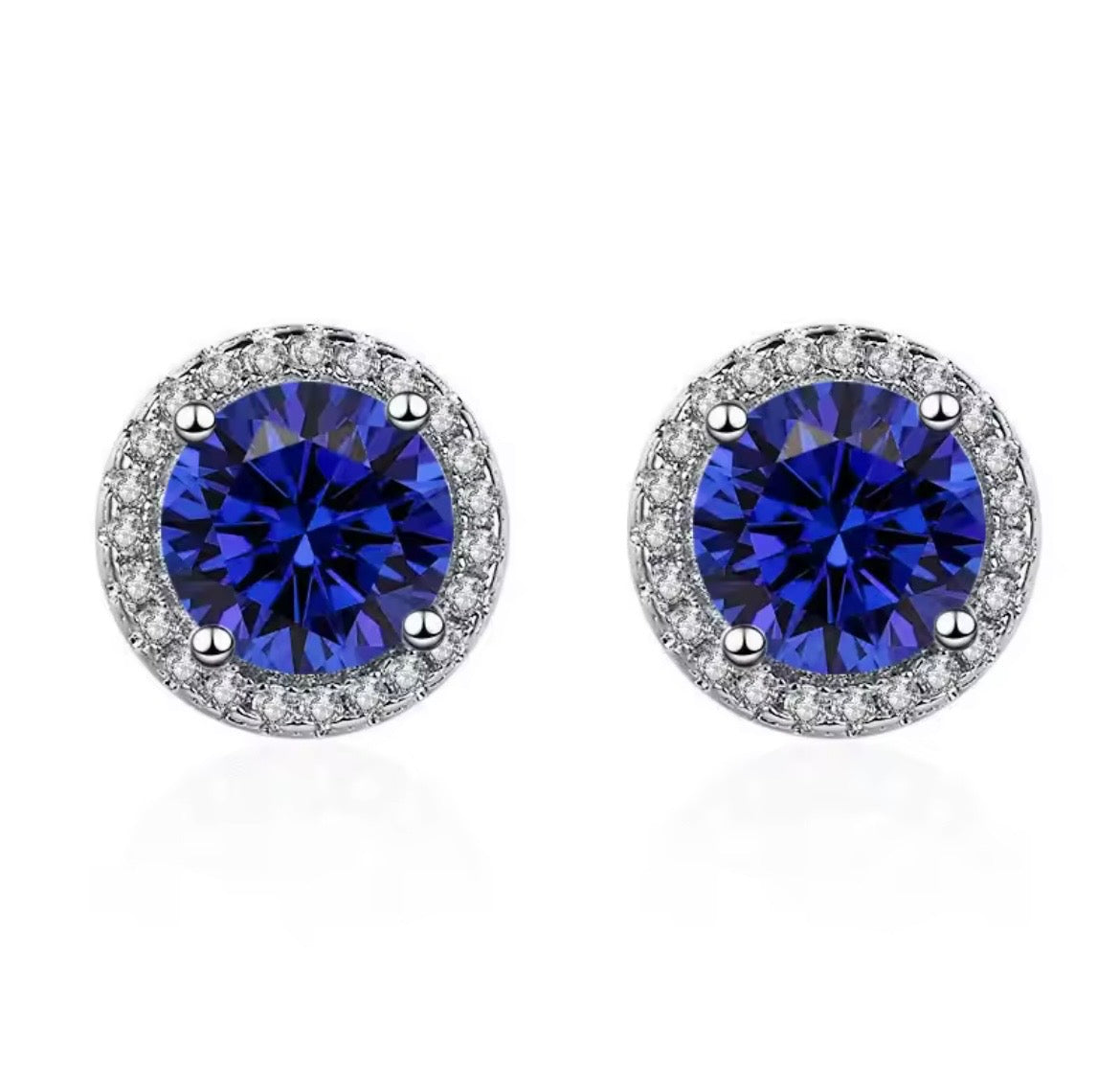925 Sterling silver luxury gemstone stud earrings
