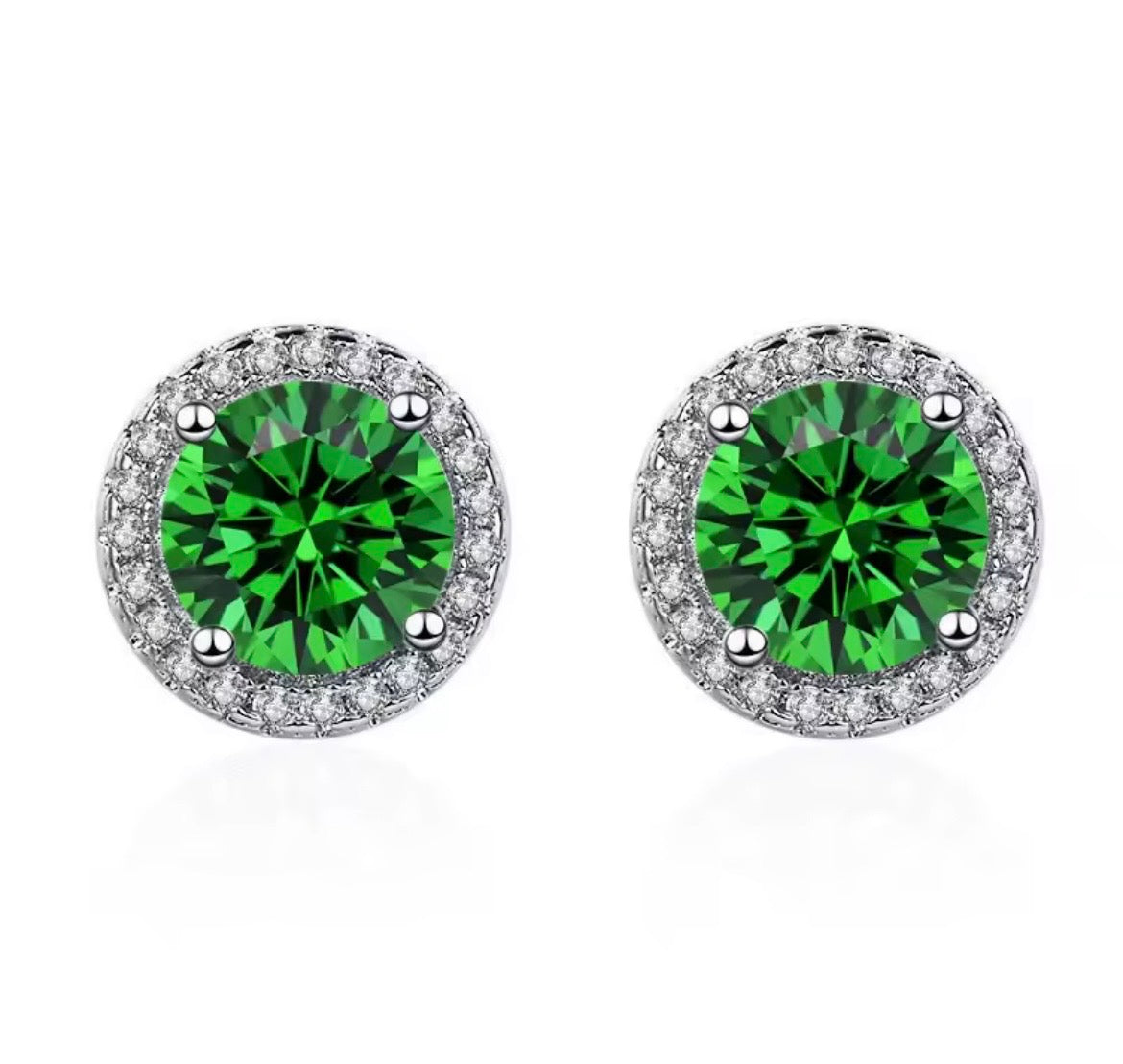 925 Sterling silver luxury gemstone stud earrings