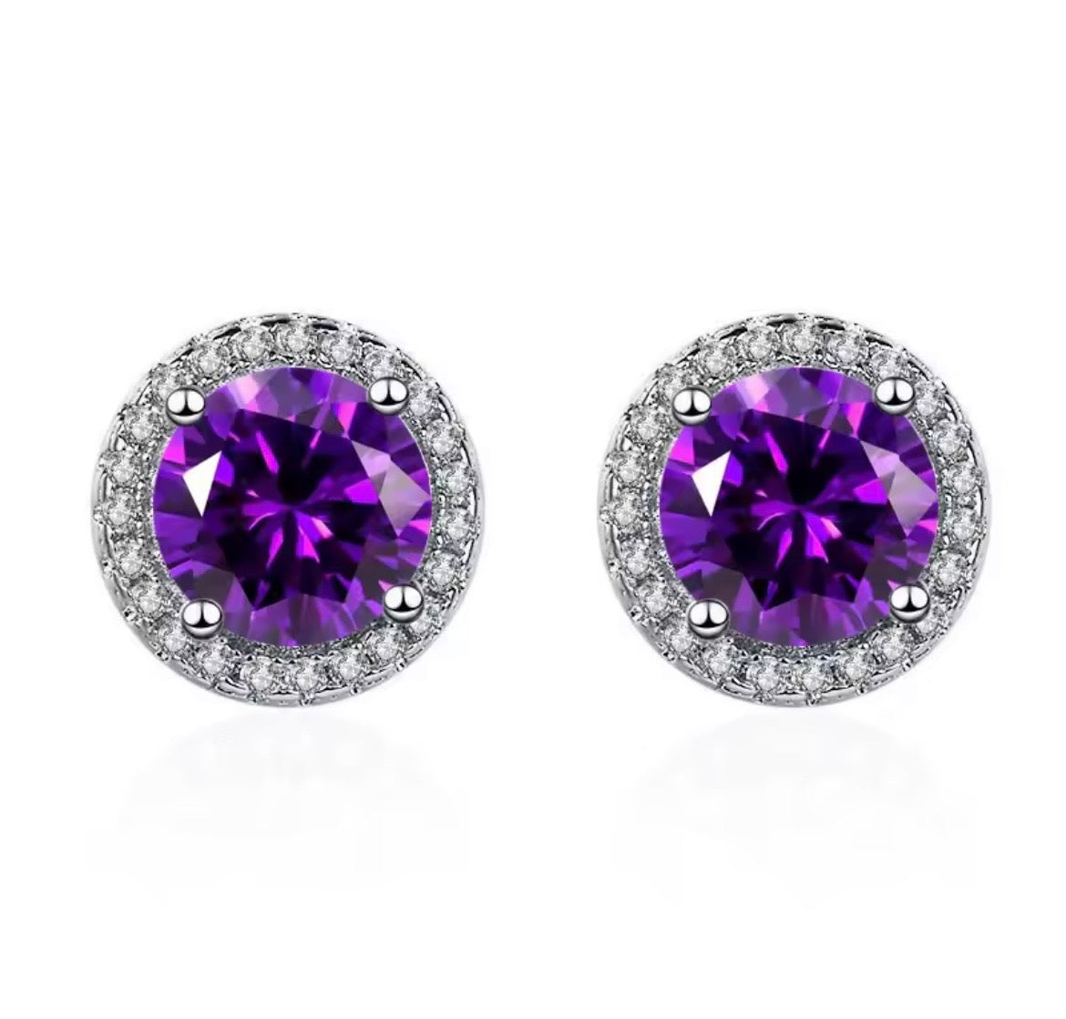 925 Sterling silver luxury gemstone stud earrings