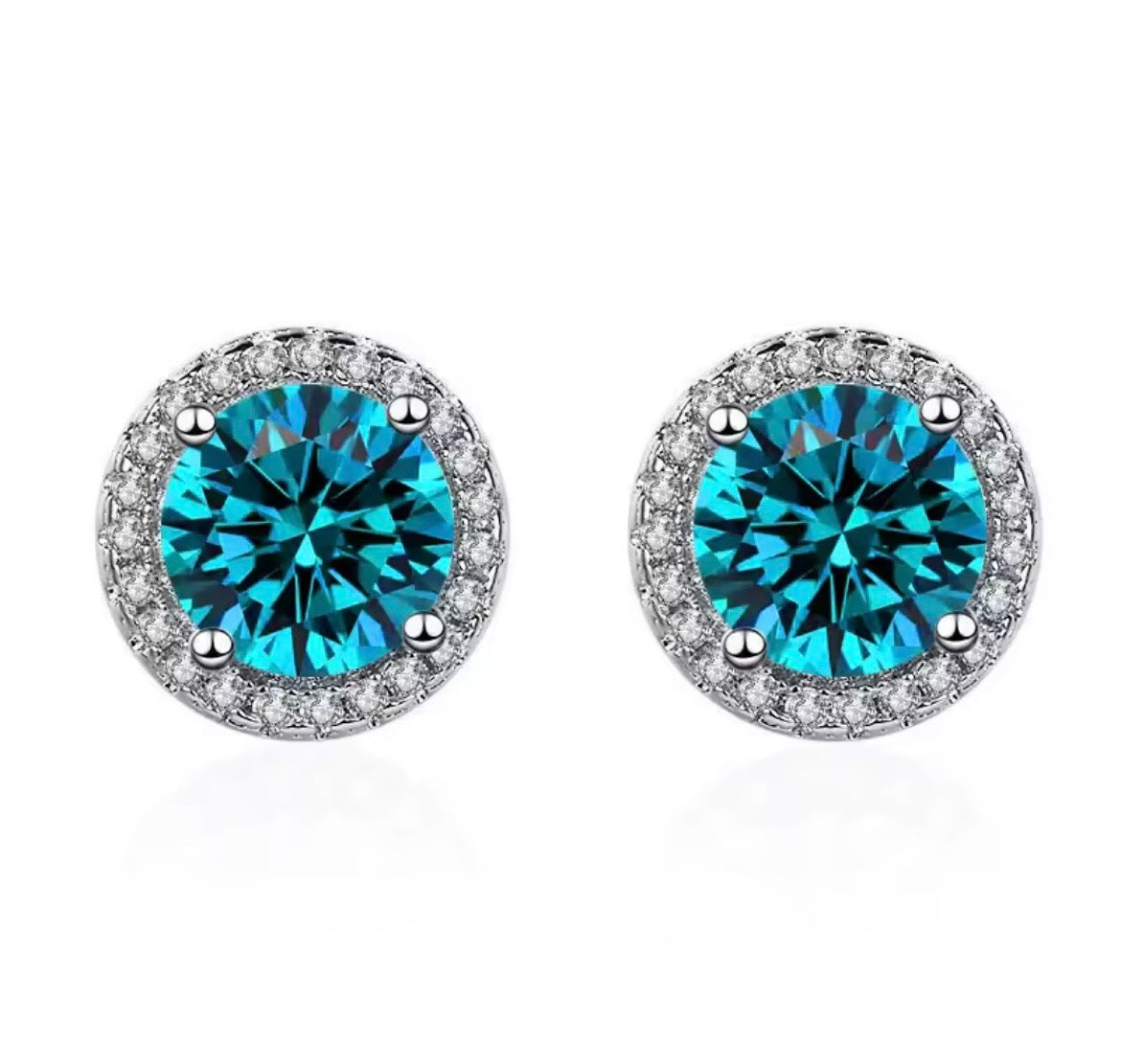 925 Sterling silver luxury gemstone stud earrings