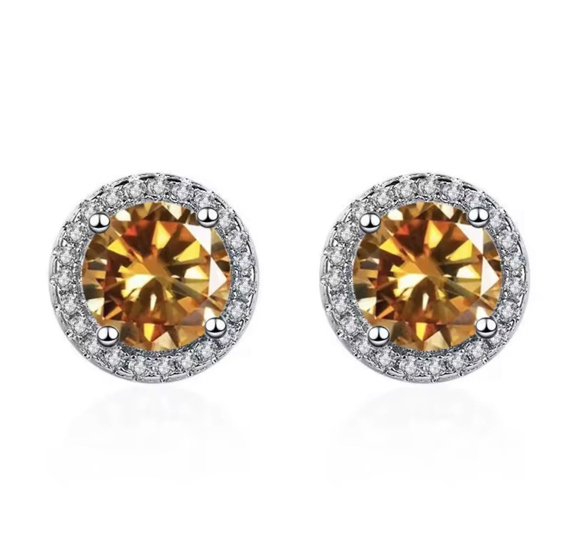 925 Sterling silver luxury gemstone stud earrings