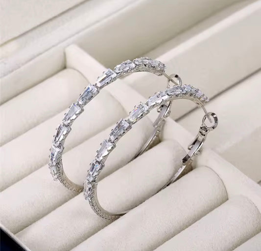 Luxury 925 Sterling Silver Hoop Earring