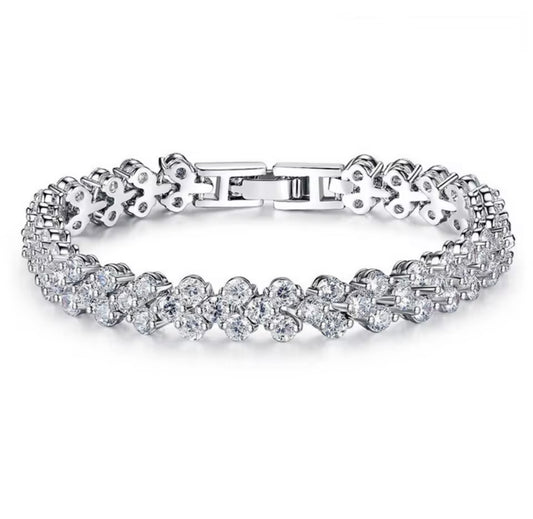 925 Sterling silver heart zircon bracelet