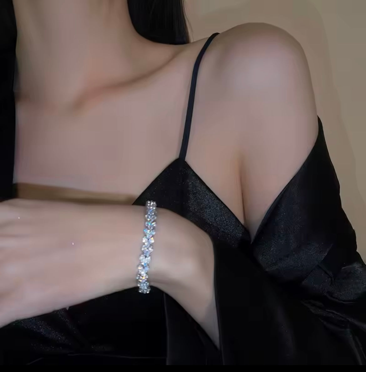 925 Sterling silver heart zircon bracelet