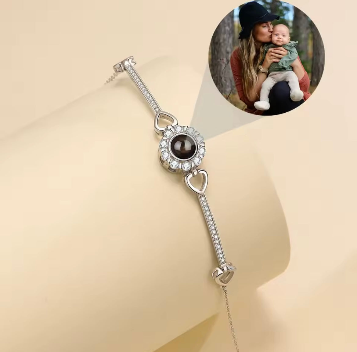 925 Sterling Silver Projection Photo Bracelet