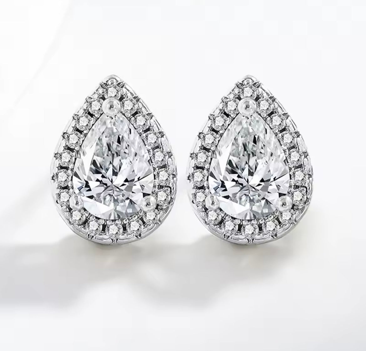 925 Sterling silver teardrop stud earrings