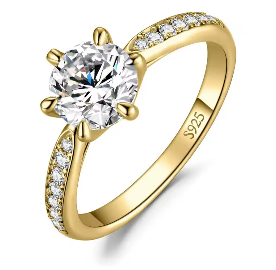 925 Sterling Silver 1-Carat Moissanite Ring