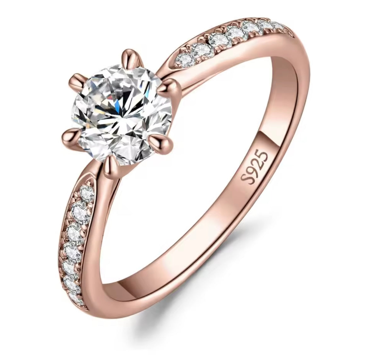 925 Sterling Silver 1-Carat Moissanite Ring