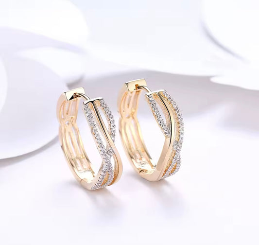 18k gold twist hoop earrings