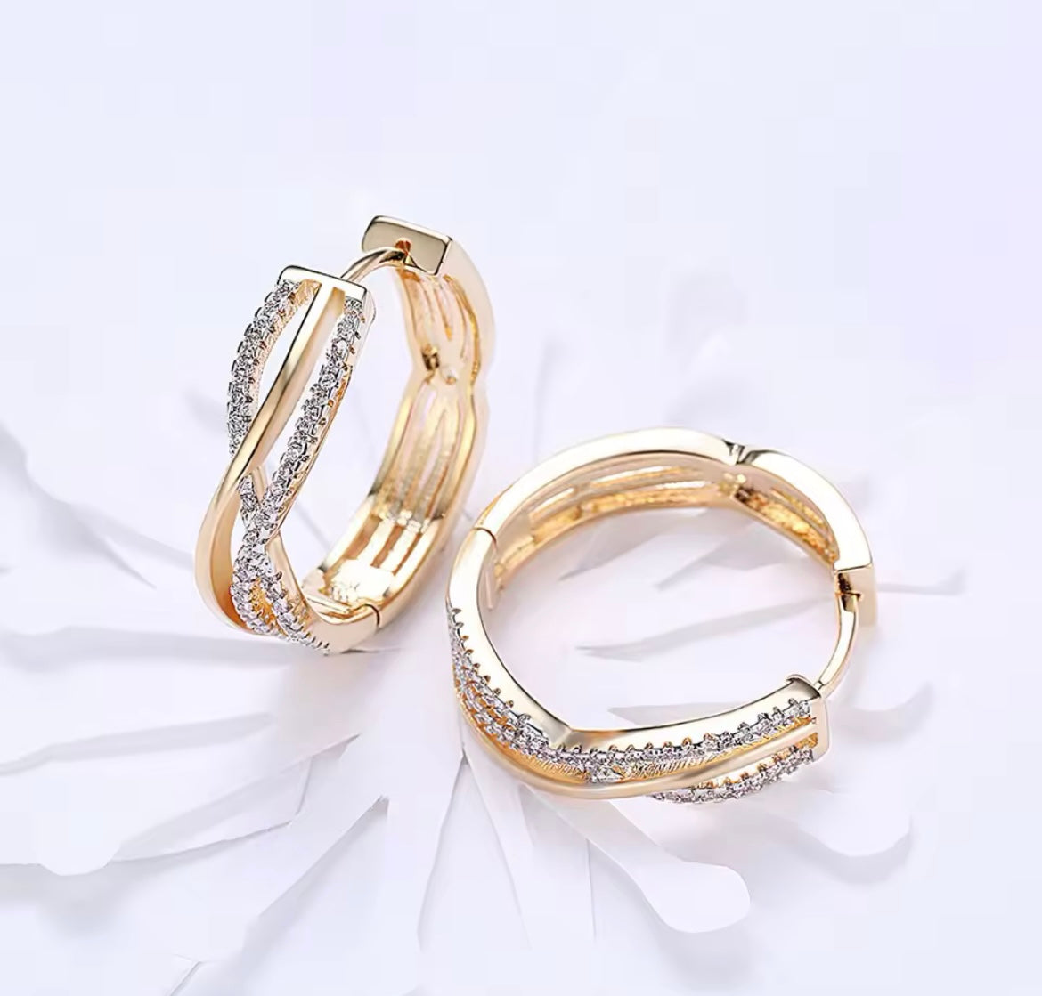 18k gold twist hoop earrings