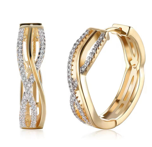 18k gold twist hoop earrings