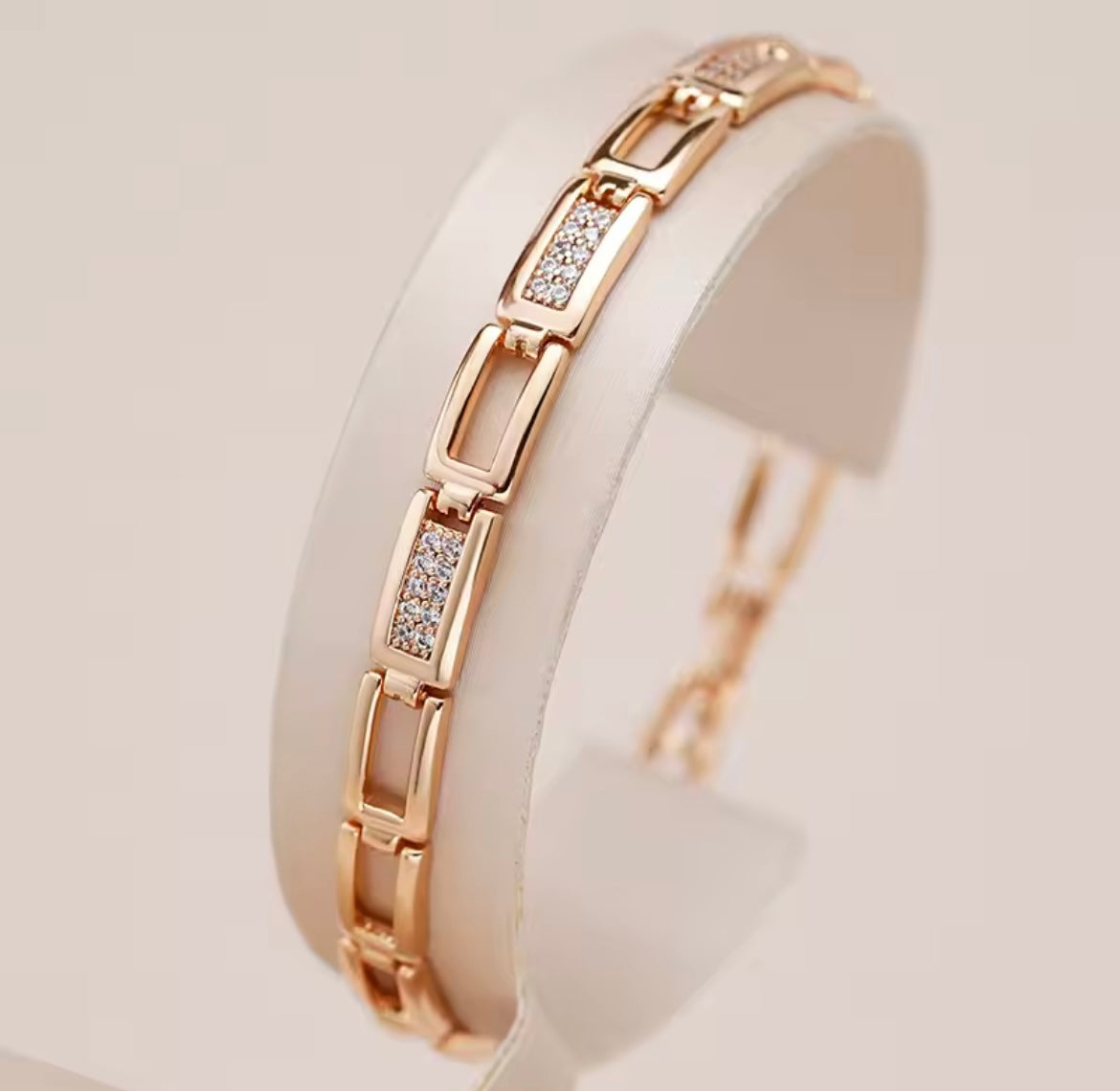 Rose gold Square Link Bracelet