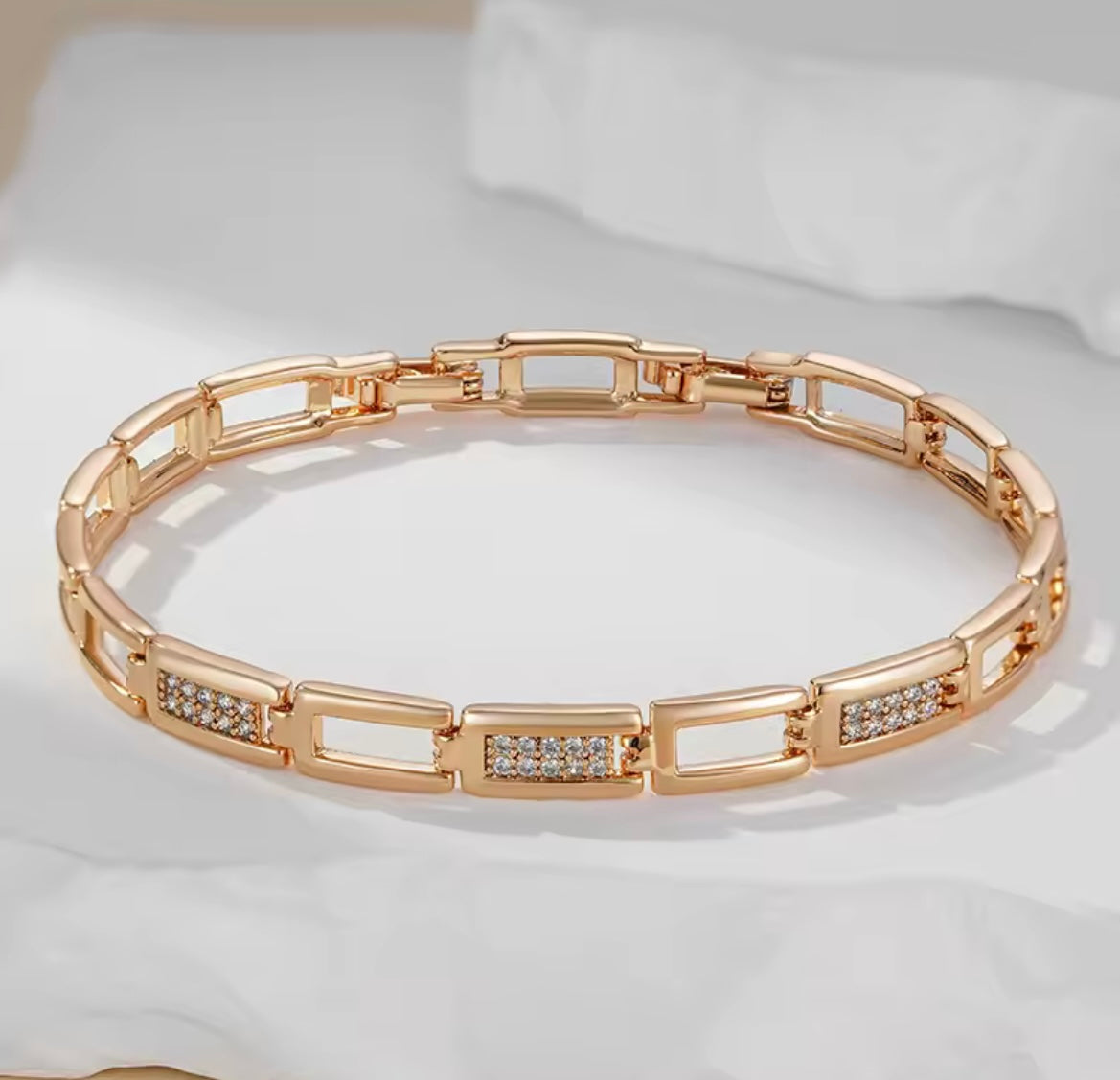 Rose gold Square Link Bracelet