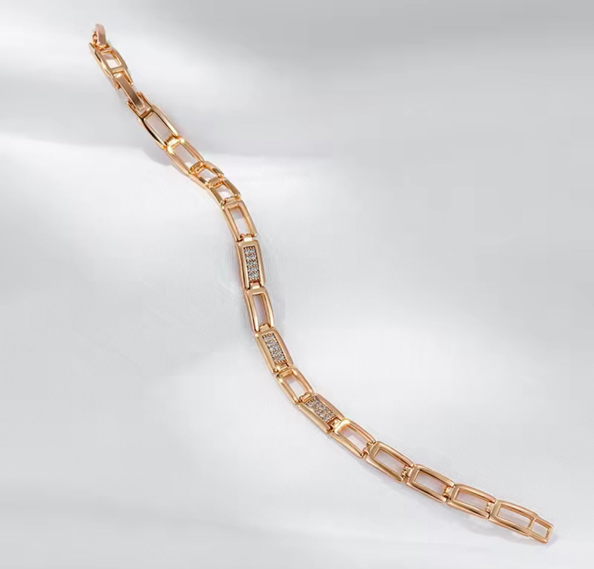 Rose gold Square Link Bracelet