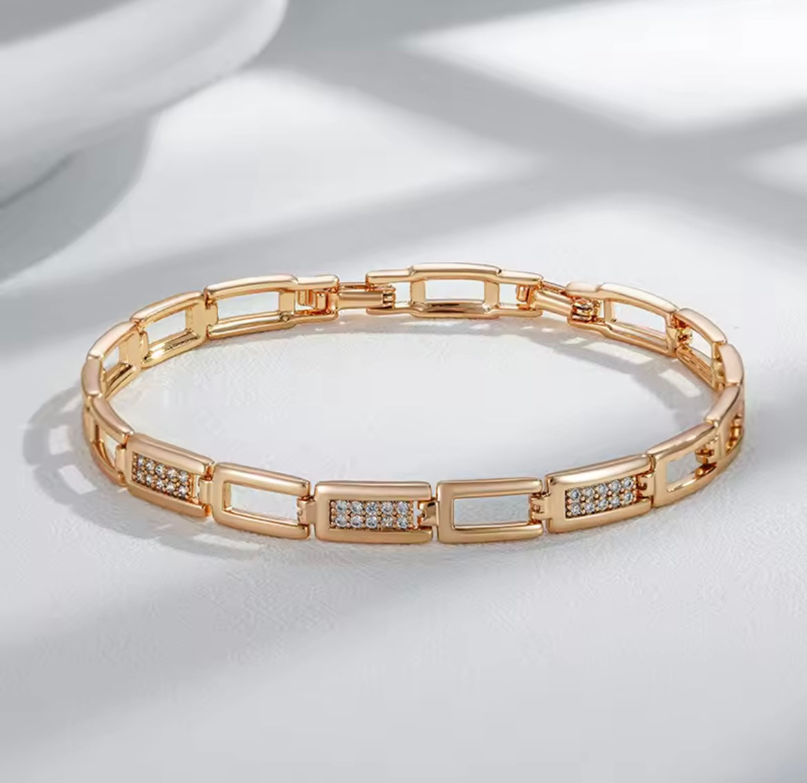 Rose gold Square Link Bracelet