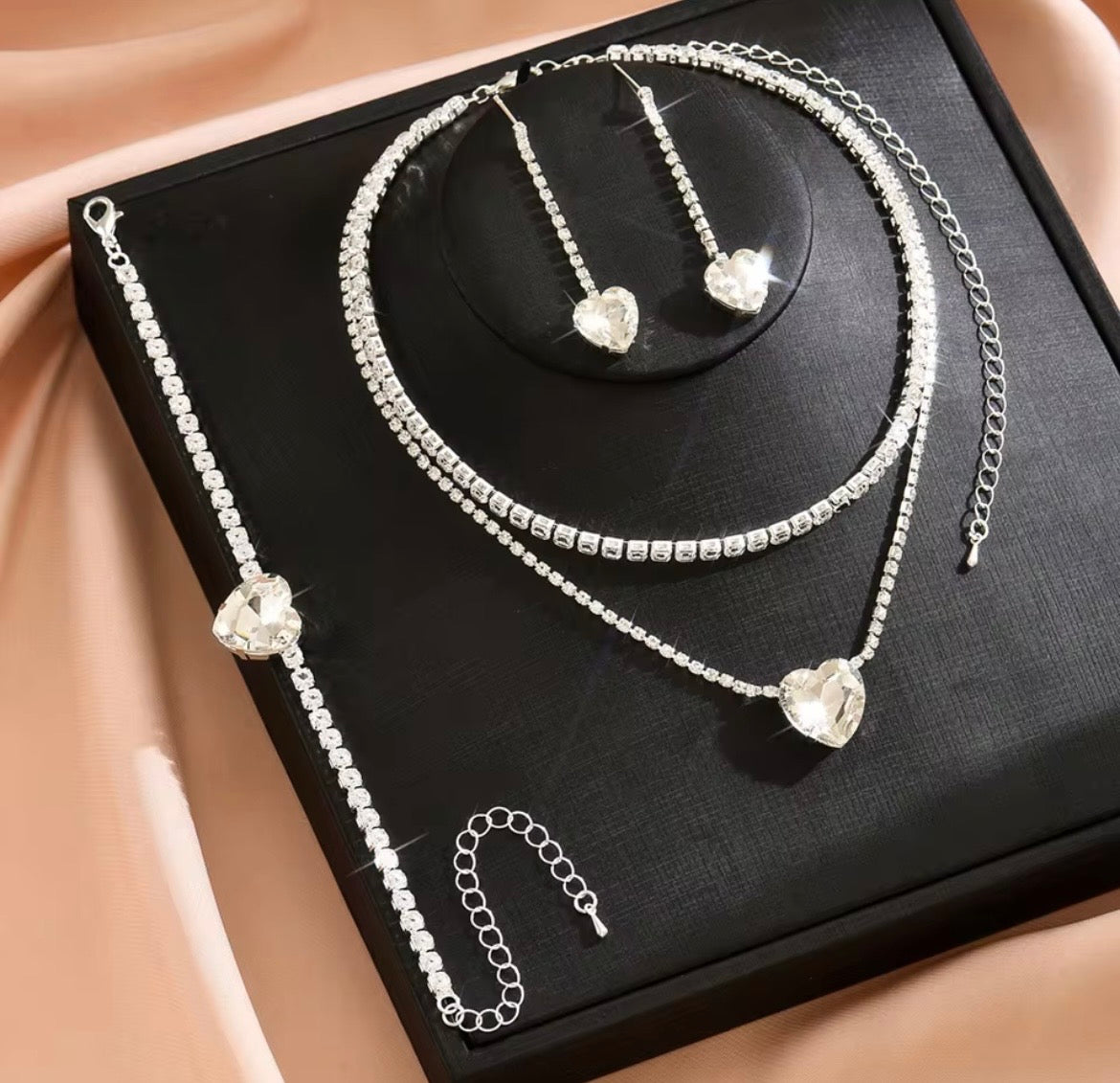Heart Crystal jewellery set