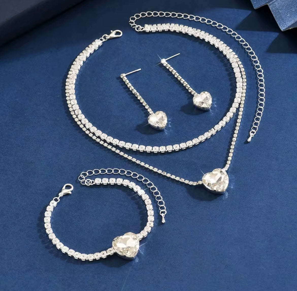Heart Crystal jewellery set