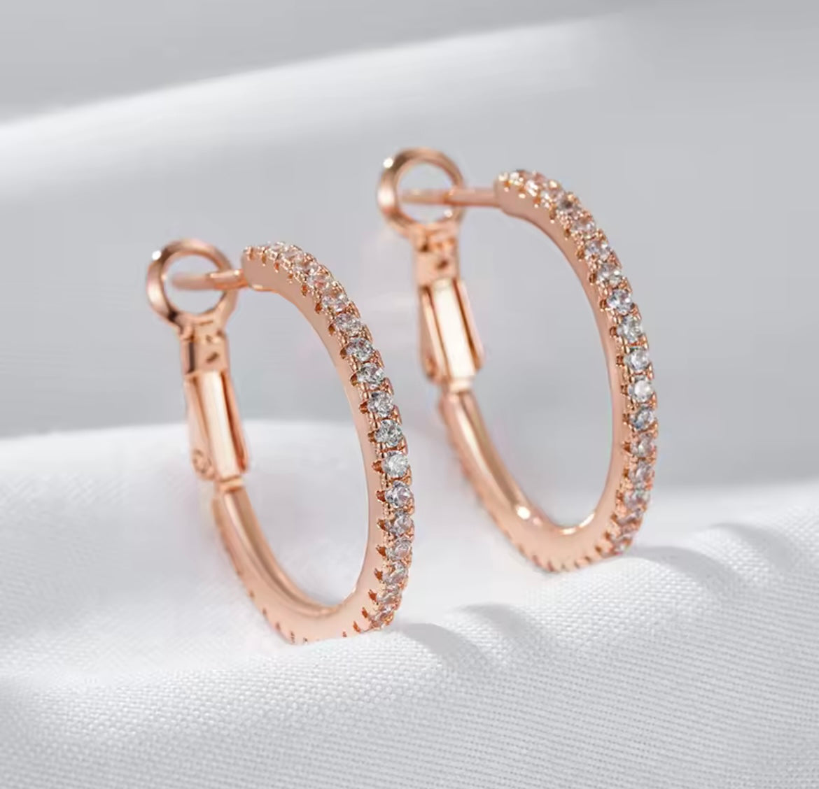 Luxury Rose gold hoops