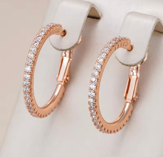 Luxury Rose gold hoops