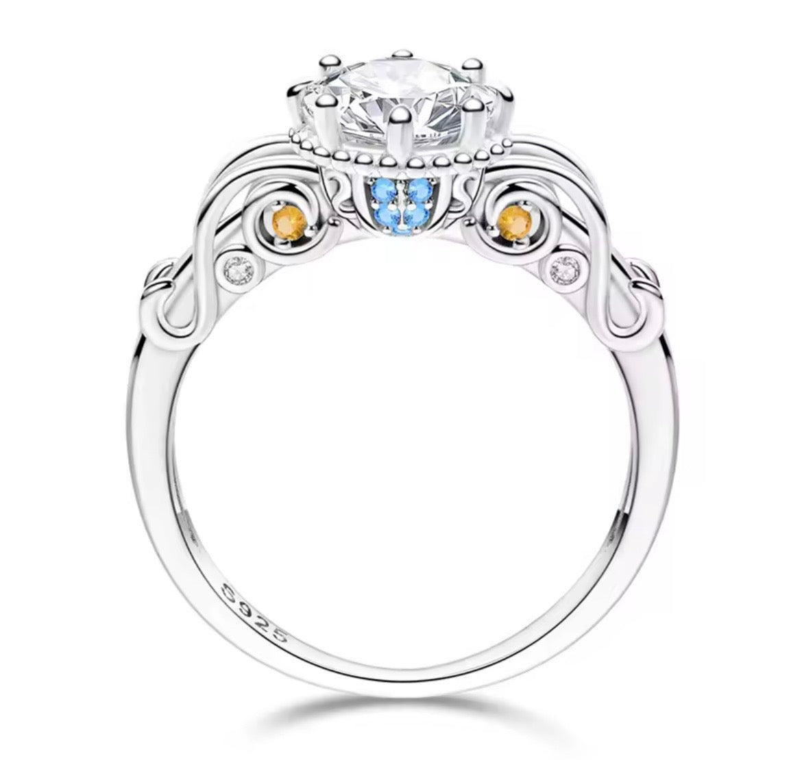 925 Sterling silver Pumpkin Carriage Ring