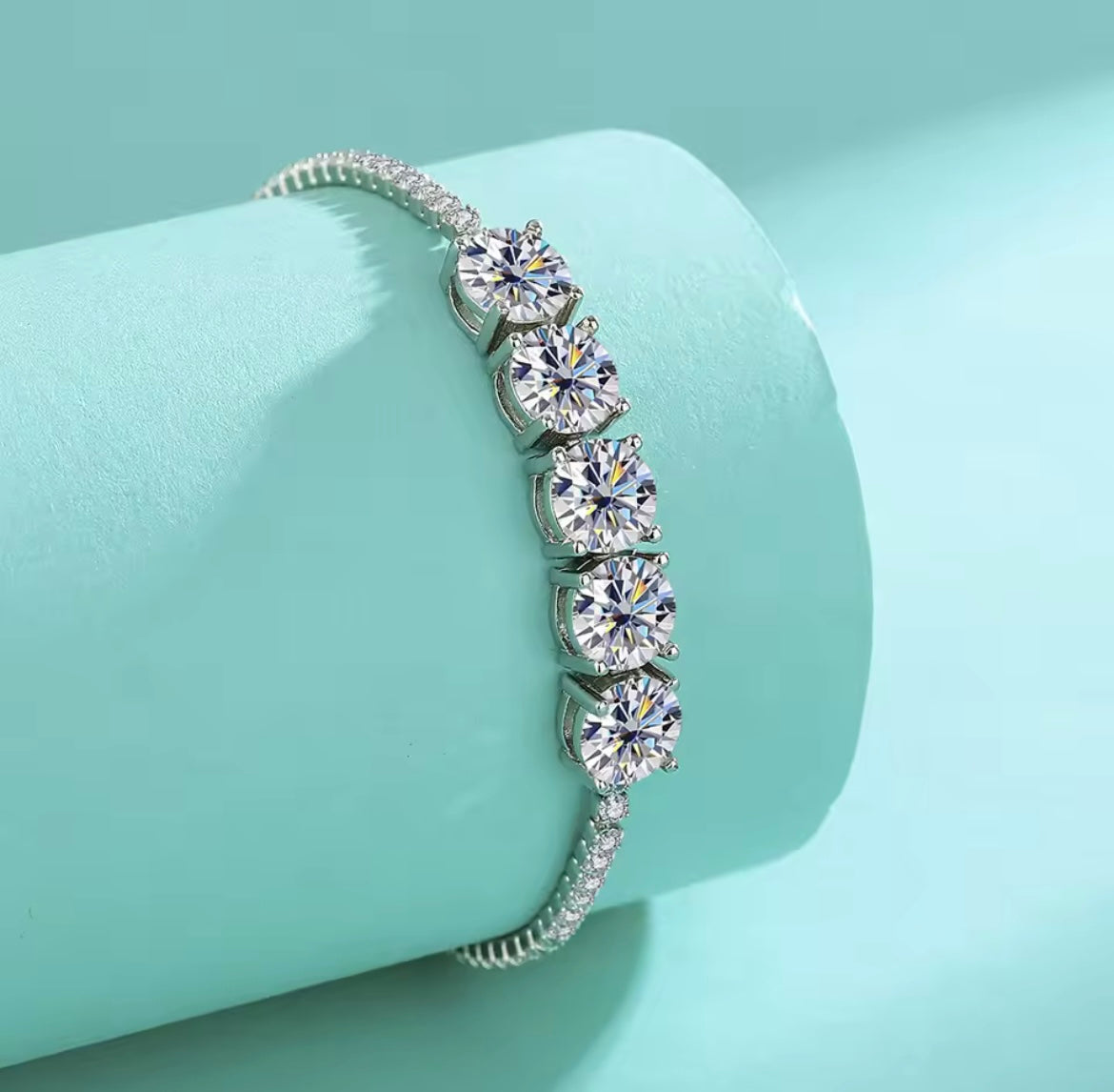 925 Sterling silver 5 carat Moissanite bracelet