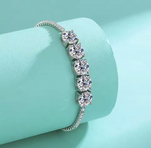 925 Sterling silver 5 carat Moissanite bracelet